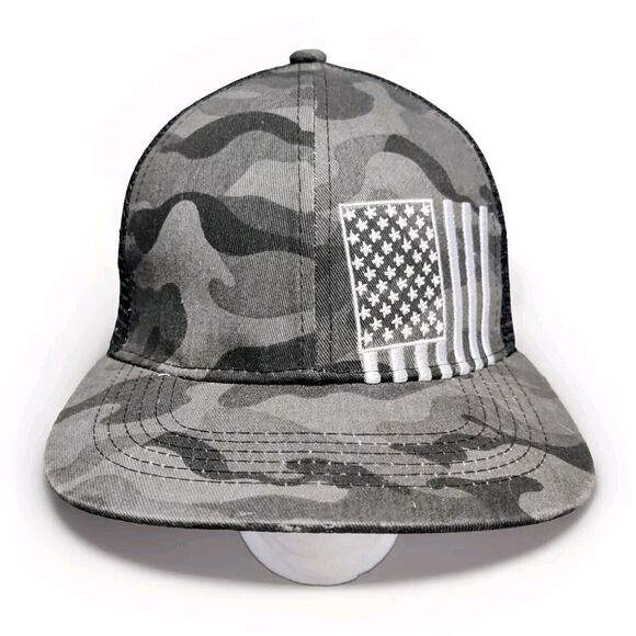 RURAL KING BASEBALL HAT MESH BACK ADJUSTABLE FLAG Black Camo Snapback Fast Ship - Picture 1 of 7